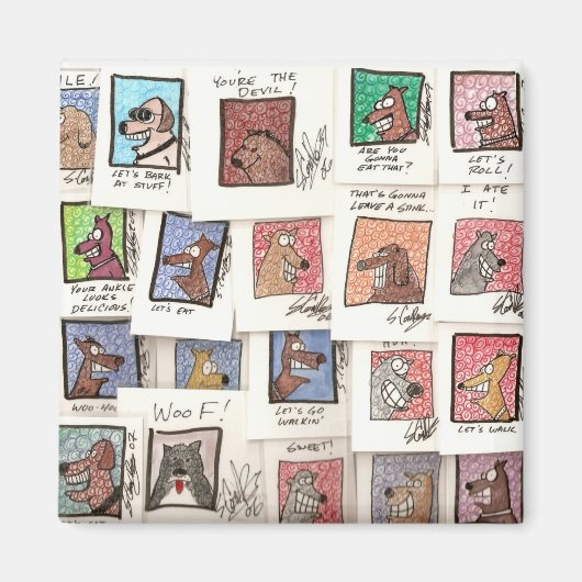 Honden cartoons magneet (Voorkant)