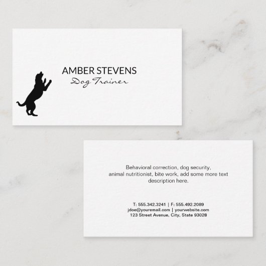 Honden close-up | Hondentraining | Hondenpictogram Visitekaartje (Voorkant / Achterkant)