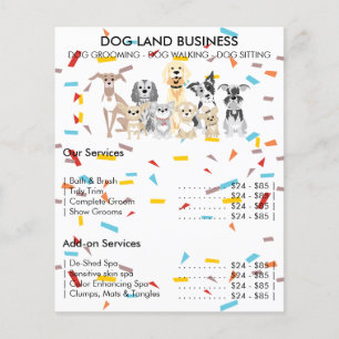 Honden confetti regenboog flyer