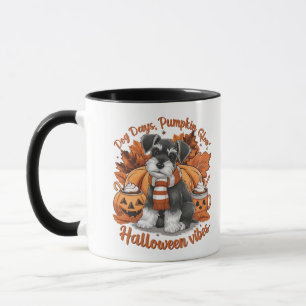 Honden dagen. Pompoen gloed. Halloween sfeer ontwe Mok