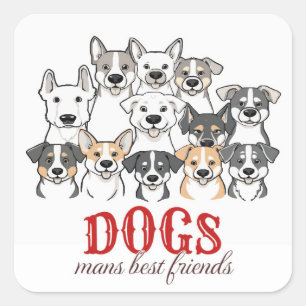 Honden: de beste vriend van de mens" Schattige Car Vierkante Sticker