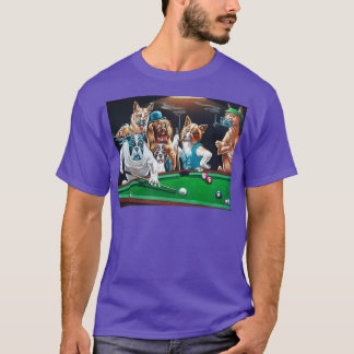 Honden die Billiards spelen Klassieke TShirt
