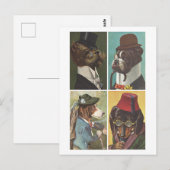  honden die Briefkaart dragen (Voorkant / Achterkant)