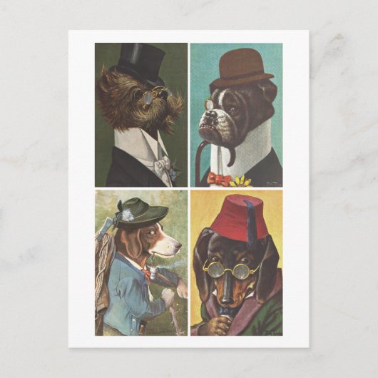  honden die Briefkaart dragen (Voorkant)