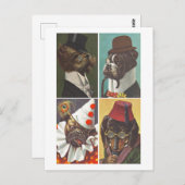  honden die Briefkaart dragen (Voorkant / Achterkant)