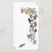 Honden die een kat achtervolgen bedankkaart (Voorkant / Achterkant)