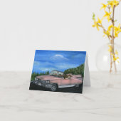 Honden die een retro auto besturen Notitiekaarten (Gele Bloem)