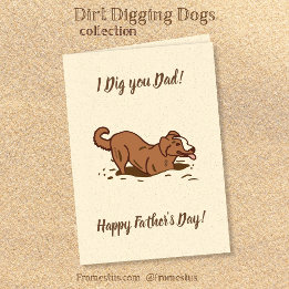 Honden die Gaten Graven - Gelukkige Vaderdag. Kaart