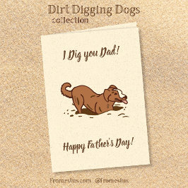 Honden die Gaten Graven - Gelukkige Vaderdag. Kaart