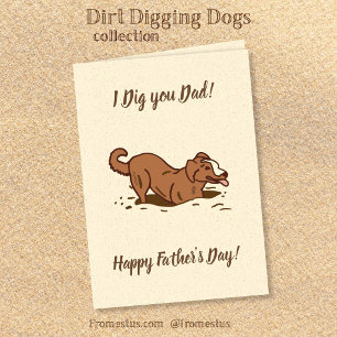 Honden die Gaten Graven - Gelukkige Vaderdag. Kaart