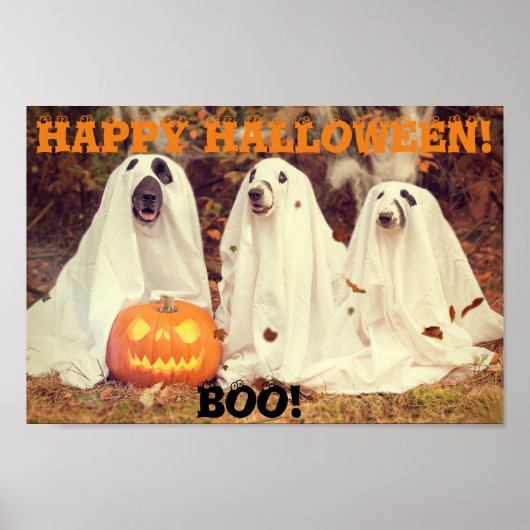 HONDEN DIE GHOST-KOSTEN HALLOWEEN-POSTER BEKIJKEN POSTER (Voorkant)