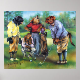 Honden die Golf-Poster spelen Poster