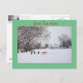 honden die in het winterlandschap van de sneeuwscè briefkaart (Voorkant / Achterkant)
