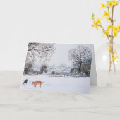 honden die in sneeuwlandschaps schilderachtig kaart (Gele Bloem)