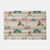 Honden die in Voertuigen Patroon bewegen Deurmat (Voorkant)