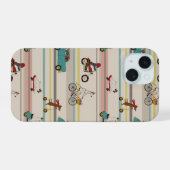 Honden die in Voertuigen Patroon bewegen iPhone 15 Case (Achterkant horizontaal)