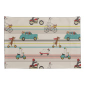 Honden die in Voertuigen Patroon bewegen Kussensloop (Achterkant-Rechts)