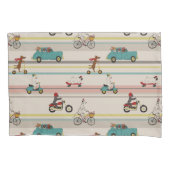 Honden die in Voertuigen Patroon bewegen Kussensloop (Voorkant-Links)