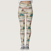 Honden die in Voertuigen Patroon bewegen Leggings (Voorkant)