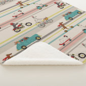 Honden die in Voertuigen Patroon bewegen Sherpa Deken (3/4)