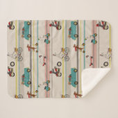 Honden die in Voertuigen Patroon bewegen Sherpa Deken (Voorkant (horizontaal))