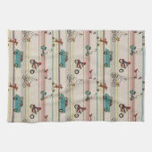 Honden die in Voertuigen Patroon bewegen Theedoek (Horizontaal)