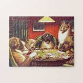 Honden die kaarten afspelen puzzel (Horizontaal)