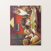 Honden die kaarten afspelen puzzel (Verticaal)