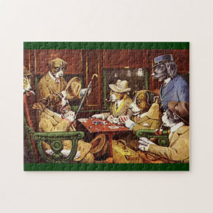 Honden die kaarten afspelen puzzel