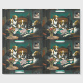 Honden die Mah Jongg-overlooppapier afspelen Cadeaupapier (Vlak)