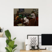 Honden die online poker spelen poster (Thuiskantoor)