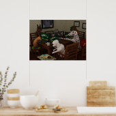 Honden die online poker spelen poster (Keuken)