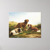 honden die op het plateau rusten canvas afdruk (Voorkant)