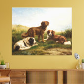  honden die op het plateau rusten canvas afdruk (Insitu (Woonkamer))