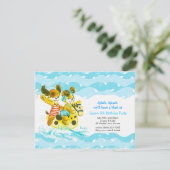  honden die op zaterdag zwemmen in Splish Splash Kaart (Staand voorkant)