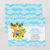  honden die op zaterdag zwemmen in Splish Splash Kaart (Voorkant / Achterkant)