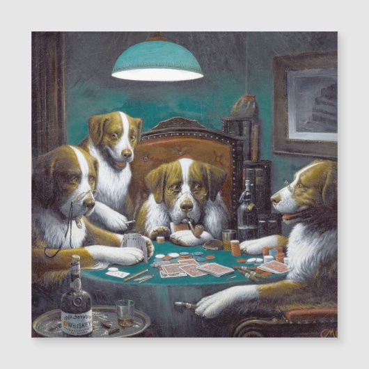 Honden die poker afspelen Magnetische Kaart (Voorkant)