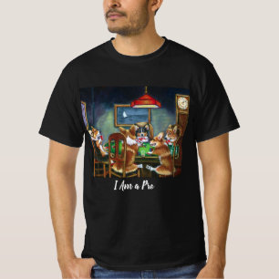 Honden die Poker Black T-shirt voor mannen afspele