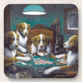 Honden die poker Cassius Marcellus spelen 1894 Bier Onderzetter (Voorkant)