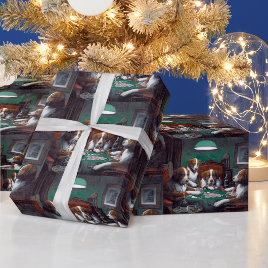 Honden die poker Cassius Marcellus spelen 1894 Cadeaupapier (Feestdagen)