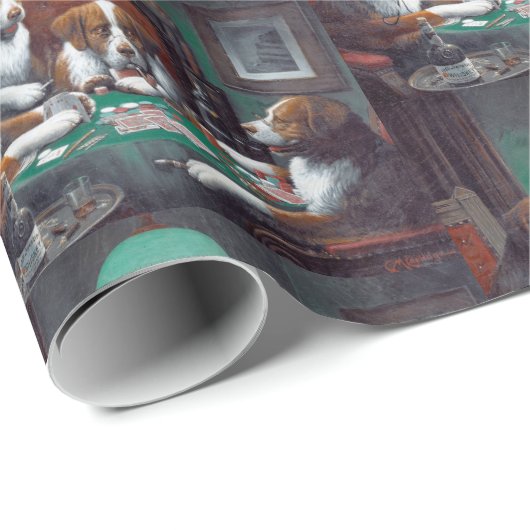 Honden die poker Cassius Marcellus spelen 1894 Cadeaupapier (Rol Hoek)