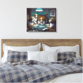 Honden die poker Cassius Marcellus spelen 1894 Canvas Afdruk (Insitu (Slaapkamer))