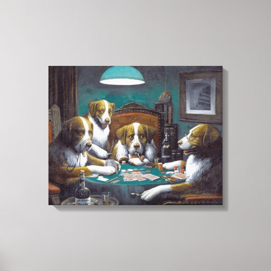 Honden die poker Cassius Marcellus spelen 1894 Canvas Afdruk (Voorkant)