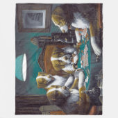 Honden die poker Cassius Marcellus spelen 1894 Fleece Deken (Voorkant)