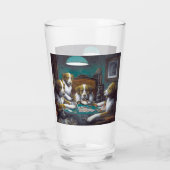 Honden die poker Cassius Marcellus spelen 1894 Glas (Achterkant)