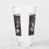 Honden die poker Cassius Marcellus spelen 1894 Glas (Links)