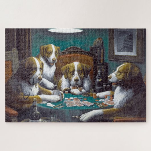 Honden die poker Cassius Marcellus spelen 1894 Legpuzzel (Horizontaal)
