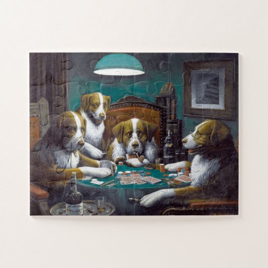 Honden die poker Cassius Marcellus spelen 1894 Legpuzzel (Horizontaal)