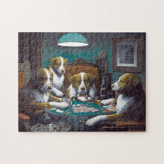 Honden die poker Cassius Marcellus spelen 1894 Legpuzzel (Horizontaal)