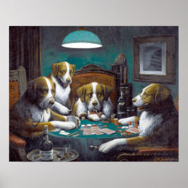 Honden die poker Cassius Marcellus spelen 1894 Poster